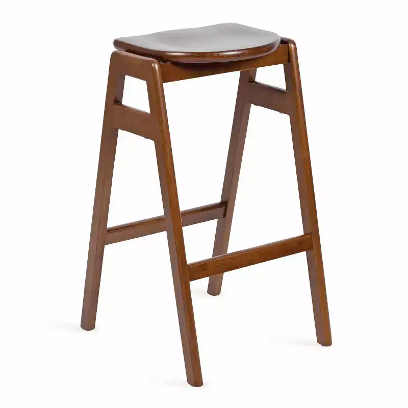 Kate and Laurel Morreau Wood Bar Stool, 17x20x29, Walnut Brown