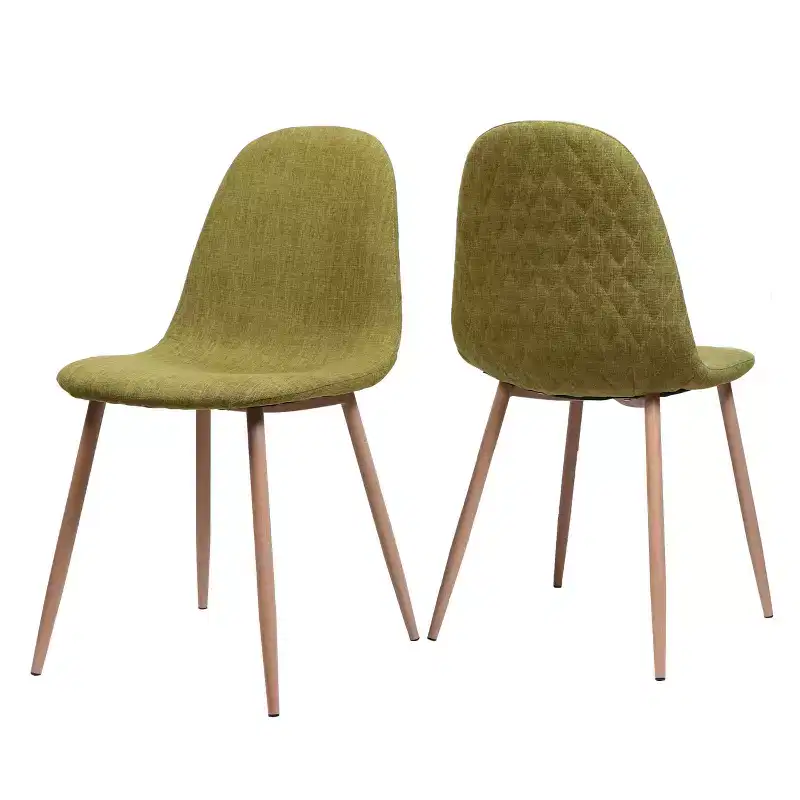 GDFStudio Amnesty Mid Century Upholstered Iron Frame Dining Chairs (Set of 2)