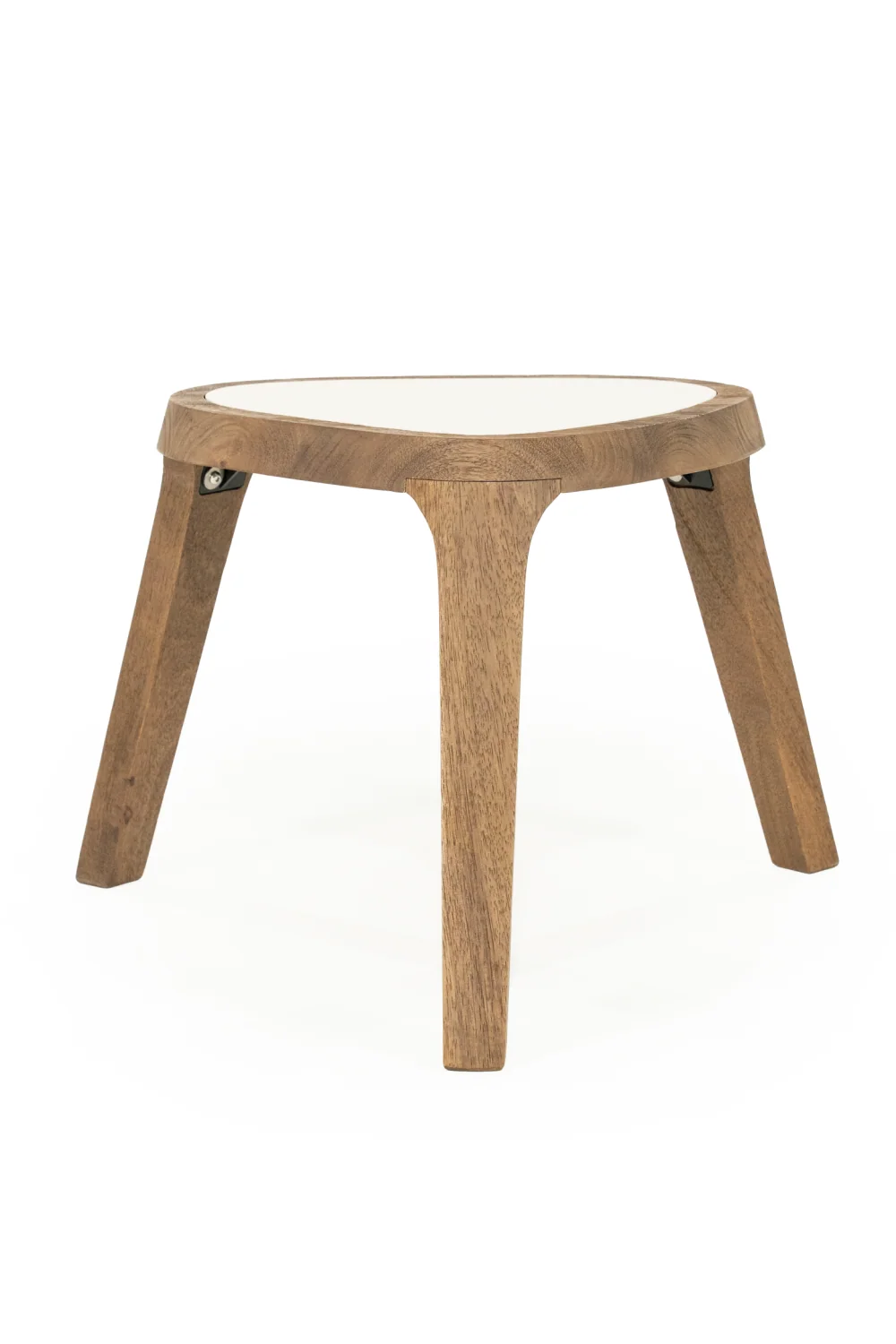 White Marble Triangular Side Table