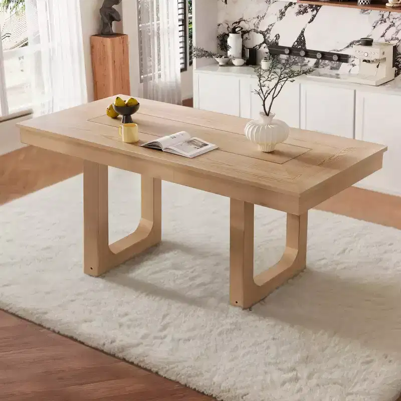 GDFStudio Phillips Farmhouse Wooden 60-78 Extendable Dining Table