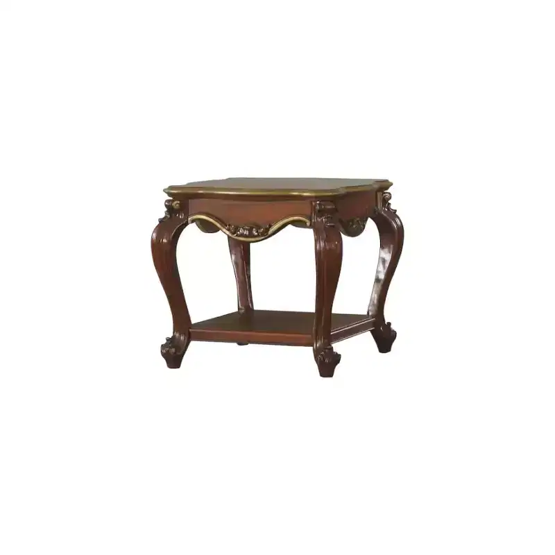 HomeRoots 24 Oak Solid Wood Square End Table With Shelf