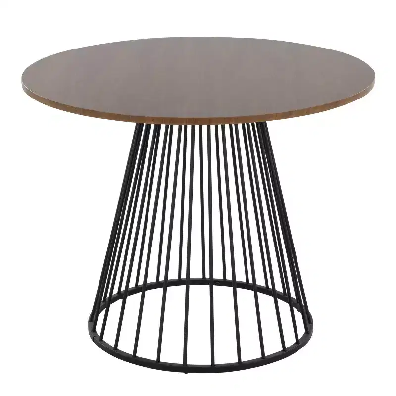 Canary Wood Dining Table - Black Metal/Walnut