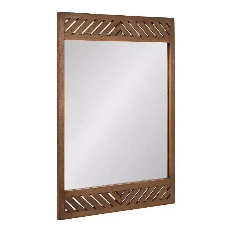 Kate & Laurel All Things Decor 24"x36" Mezzeta Wood Rectangle Wall Mirror Brown
