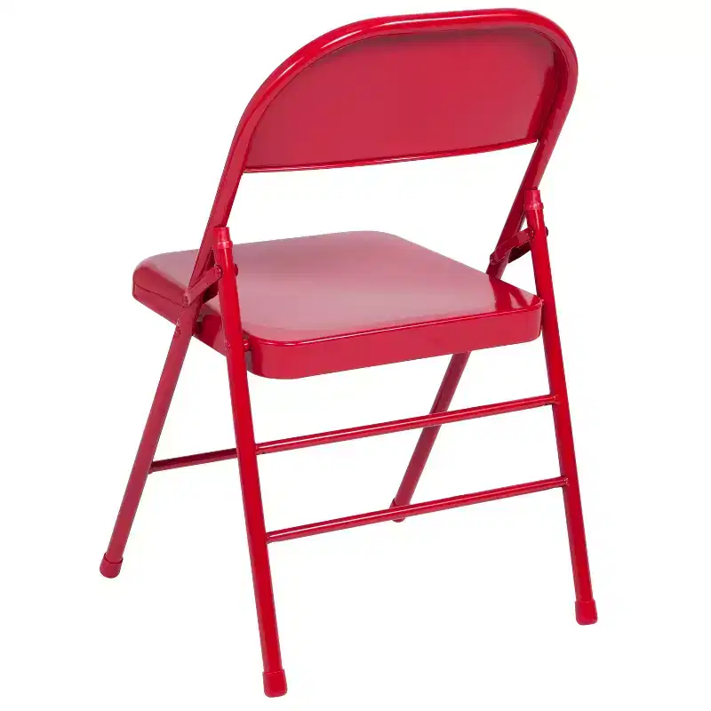 Emma and Oliver 4 Pack Triple Braced & Double Hinged Metal Folding Chair