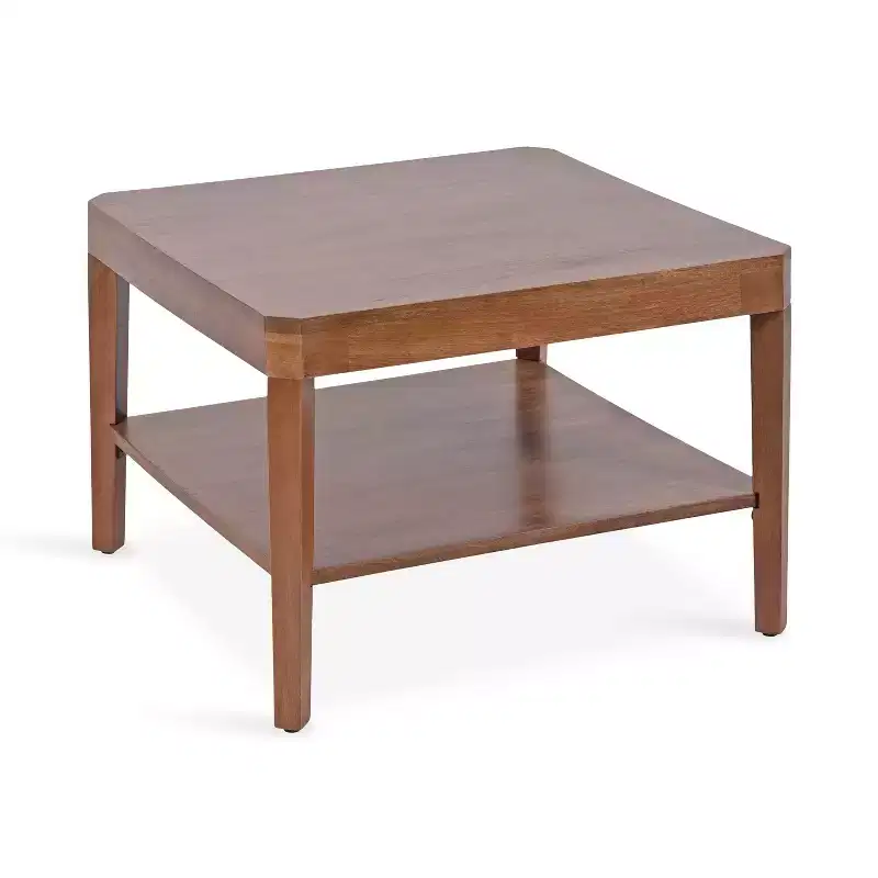 Walnut Brown Square 2-Tier Coffee Table, 1-Piece