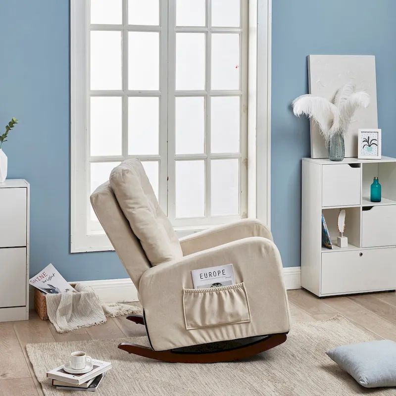 Recliner Sofa Push Back Recliner Chair Adjustable Modern Single Reclining Chair Upholstered Sofa with Pocket Living Room Bedroom