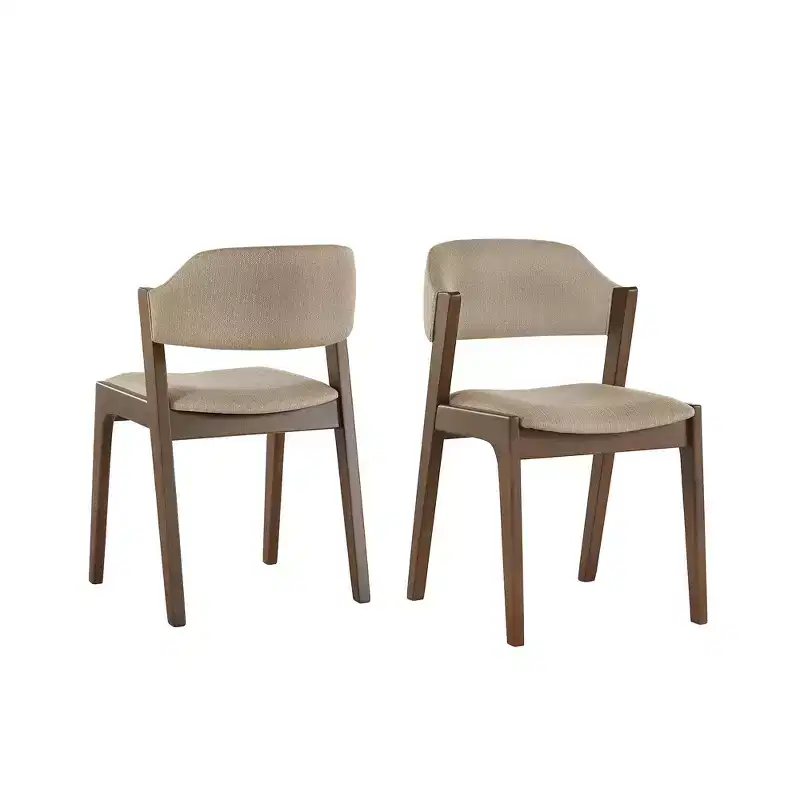 Abstergo Modern Scandinavian Wood Finish Dining Chair (Set of 2) - iNSPIREQ