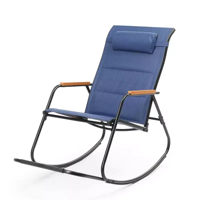Karl Home | Teslin Patio Rocking Chair with Footrest and Head Pillow