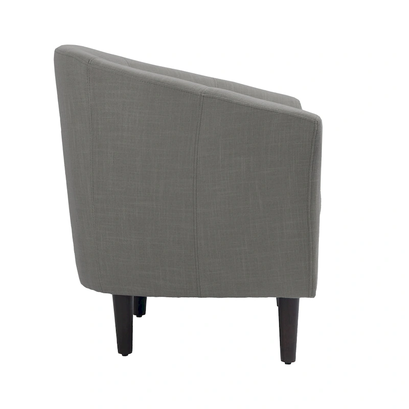 2 Set Modern Linen Barrel Accent Chairs Club Armchair