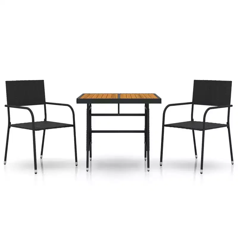 vidaXL Outdoor Dining Set in Poly Rattan with Steel Frames