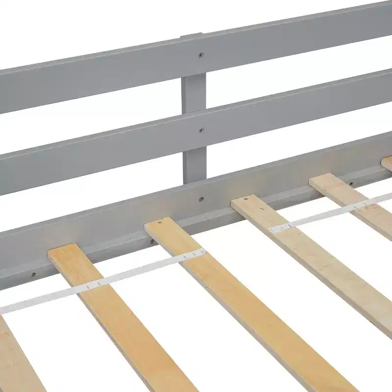 MAYEERTY King Bunk Bed Safety Rail Soft-Close Drawers Kid-Friendly