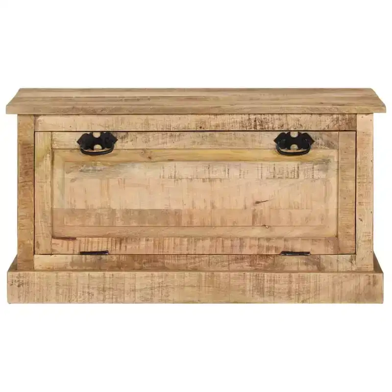 vidaXL Shoe Storage Bench Natural Wood Solid Mango Wood Medium