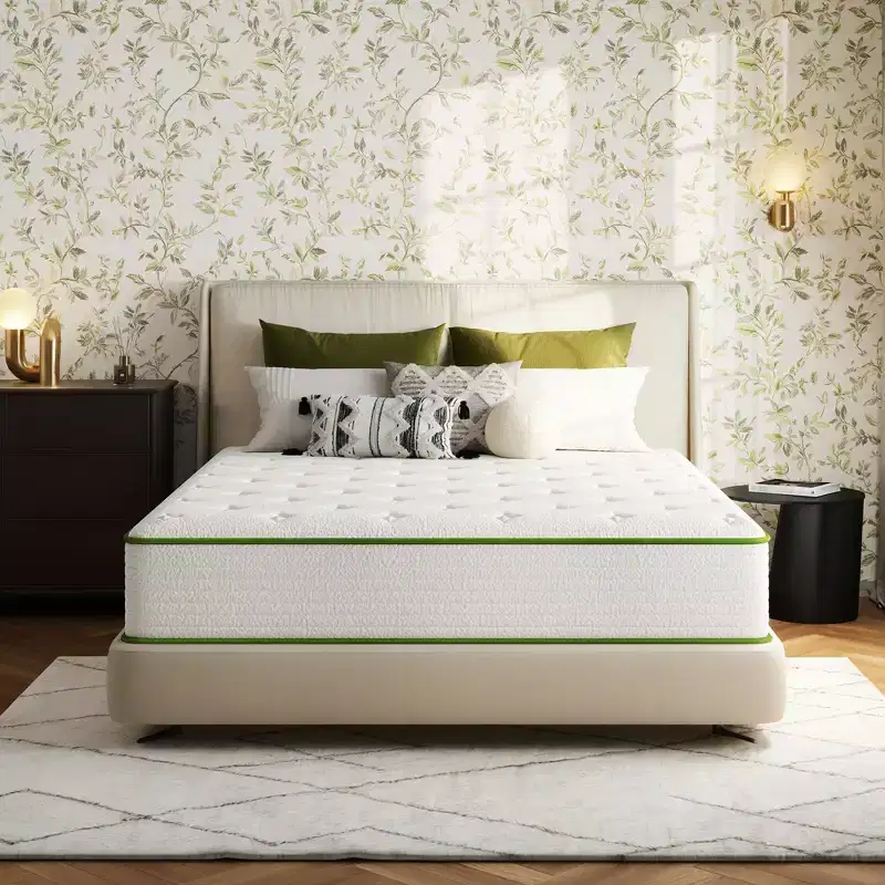 Hybrid Mattress – Medium Firm, Cooling Gel Memory Foam, Anti-Static, White