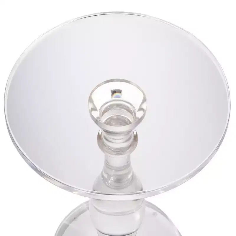 Clear Acrylic Pedestal Side Table 13.25''W