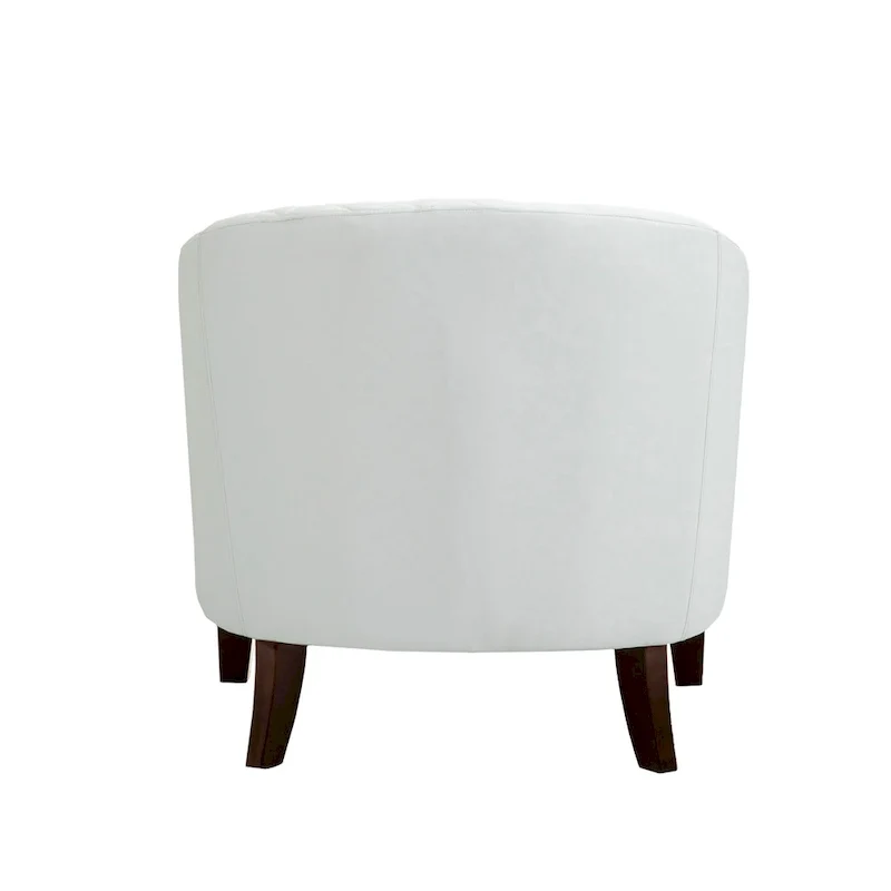 Ethan Accent Chair Barrel PU Leather with Nailhead Trim