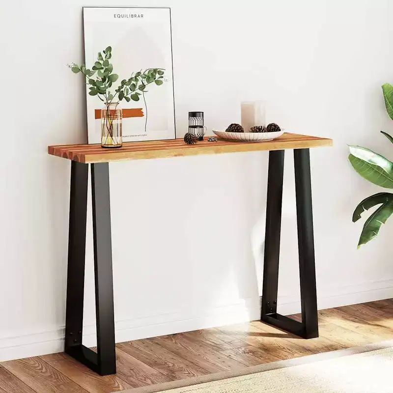 Console Table with Live Edge Solid Wood Acacia