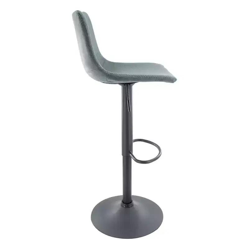 Adjustable Swivel Bar Stool Set of 2 Faux Leather Footrest Counter Height Kitchen