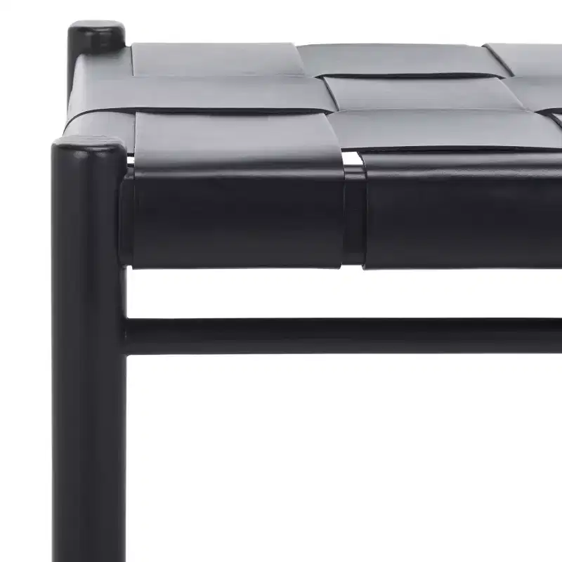 Devnie Woven Leather Ottoman - SFV1601 - Safavieh Couture