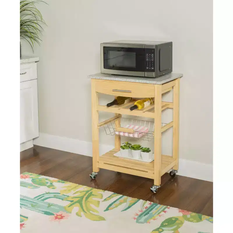 Roger Kitchen Island Granite Top - Linon