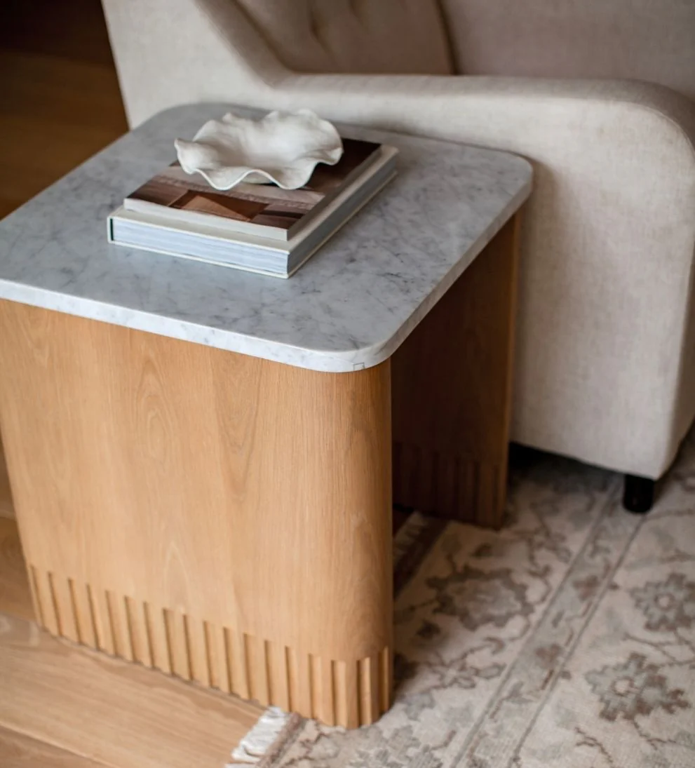 Side Table - Dimensions: 22 L x 22 W x 24 HThe Side Table translates the clean geometry and craftsmanship of Lindye?¡¥s kitchen island -¡­