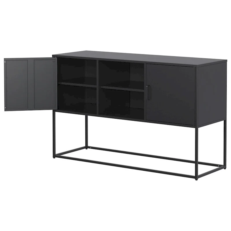 Sideboard Buffet Cabinet - Adjustable Feet, Anti-Tilt, Elegant Handle & Silent Magnetic Closure