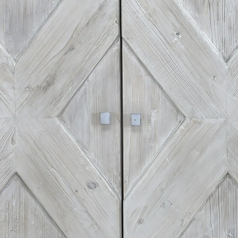 Addison 84 White Wash Reclaimed Pine Carved Sideboard