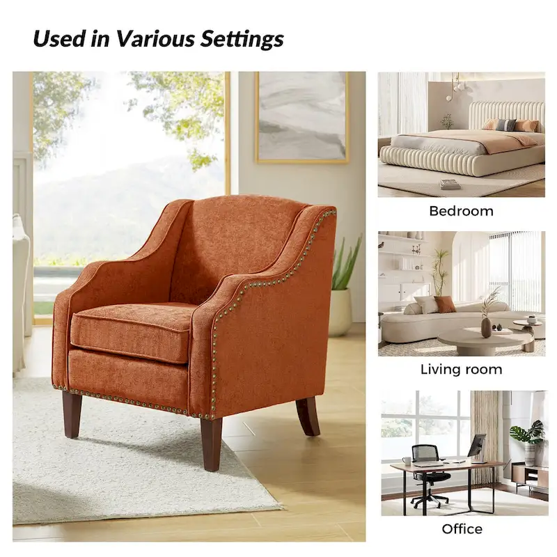 Lucretius Armchair with Nailhead Trim Set of 2 by HULALA HOME