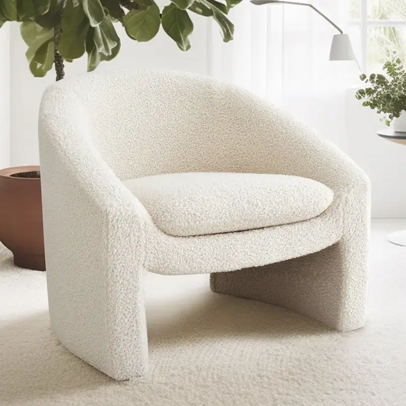 Upholstered Barrel Accent Chair