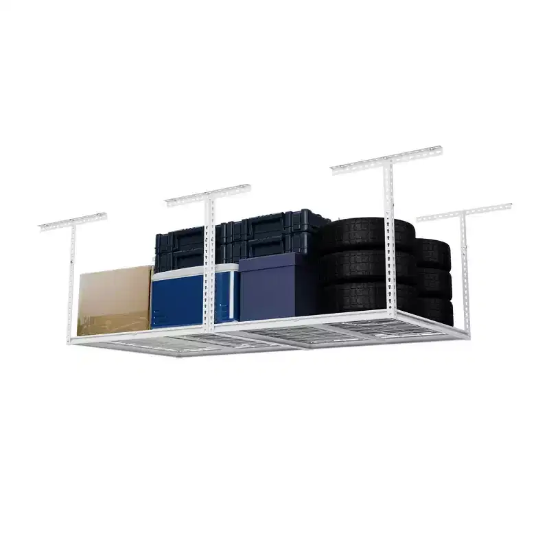 Shuntong 4'x8' The Atlas Pro Overhead Garage Storage Rack 1100 lbs Weight Capacity White