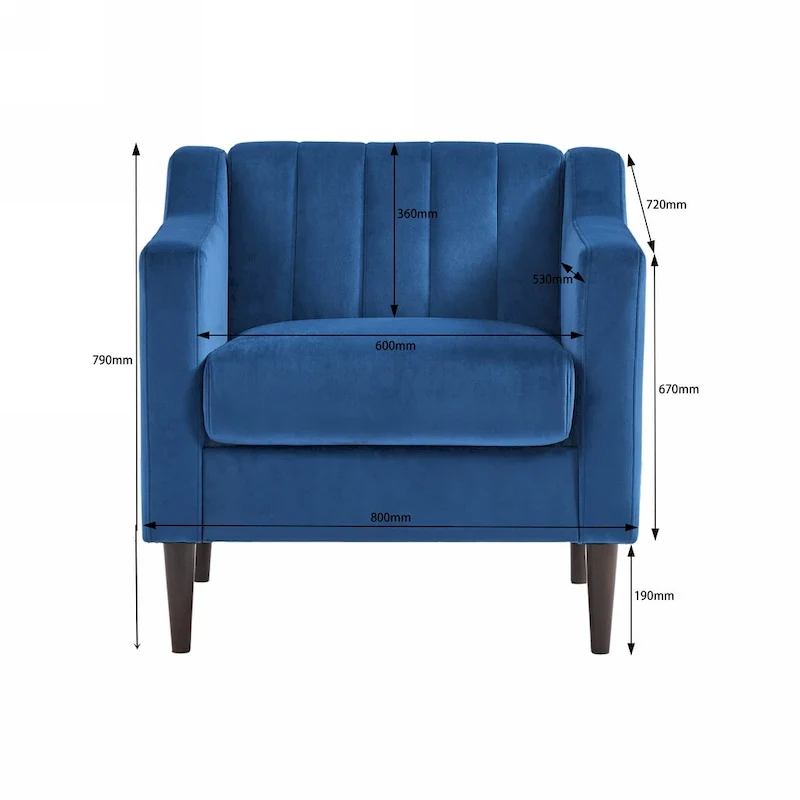 Modern Upholstered Tufted Accent Chair with Metal Legs