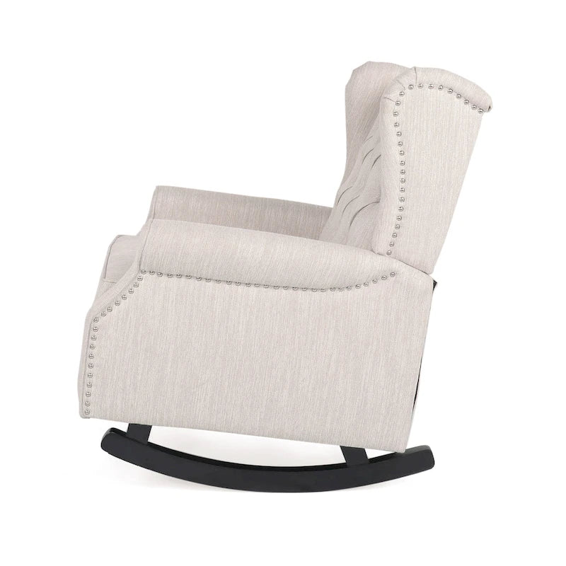 Dobles Fabric Tufted Wingback Rocking Chair by Christopher Knight Home