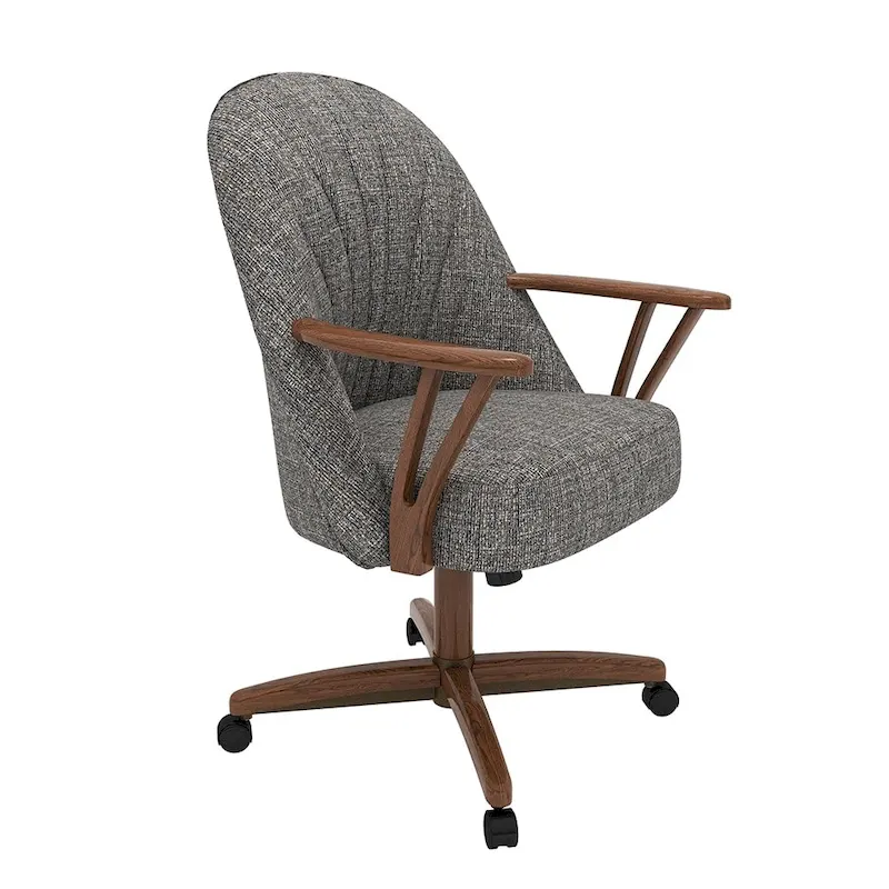Chromcraft Cliff Caster Dining Chair Walnut Finish