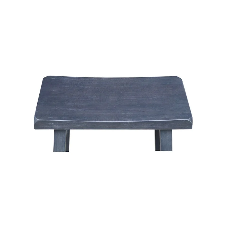 Solid Wood Saddle Seat Counter Height Stool - 24 Inch Seat Height