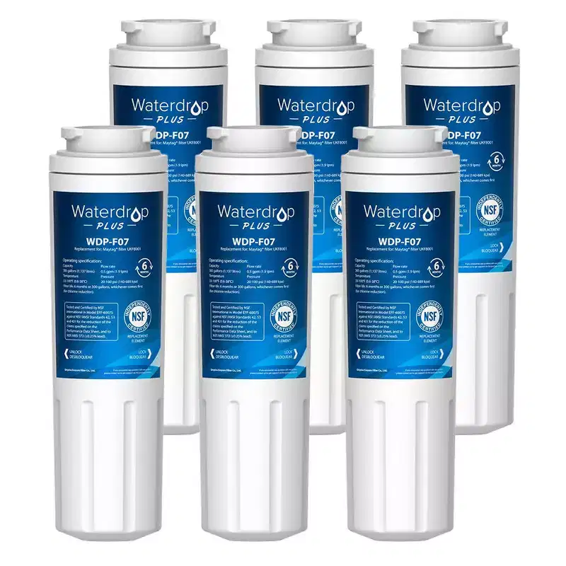 Waterdrop Plus UKF8001 Refrigerator Water Filter,NSF 401,53 Certified, Replacement for Whirlpool EDR4RXD1, EveryDrop Filter 46 Packs