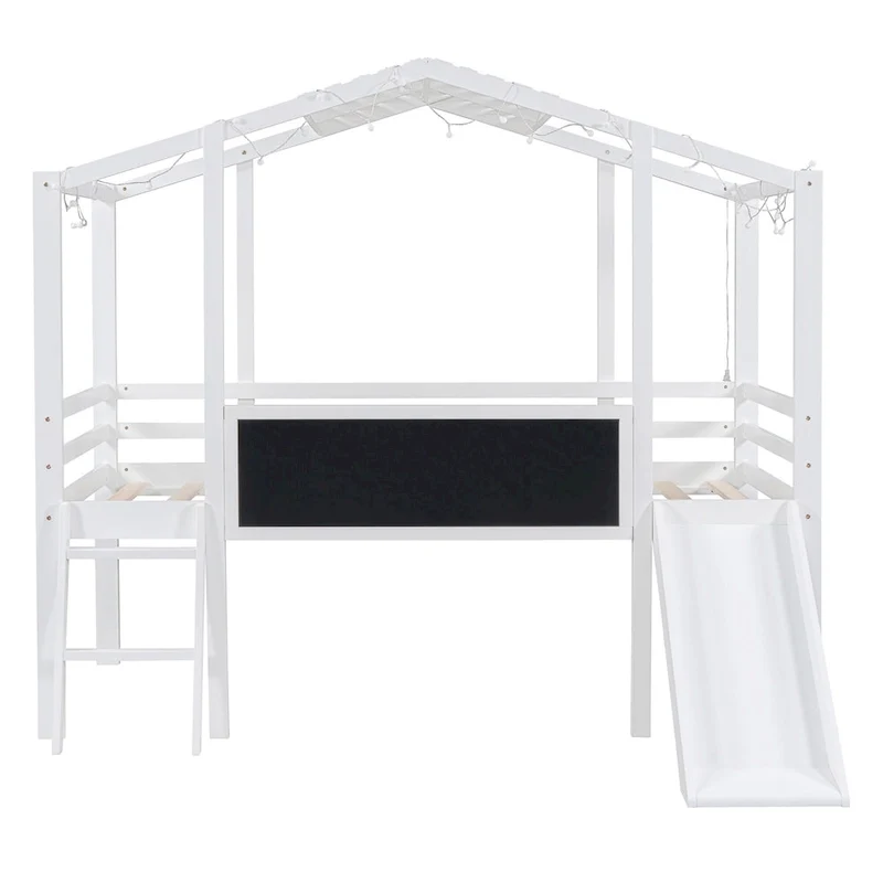 Twin Loft House Bed with Slide