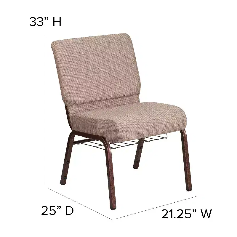 Flash Furniture HERCULES Series 21''W Church Chair with Book Rack