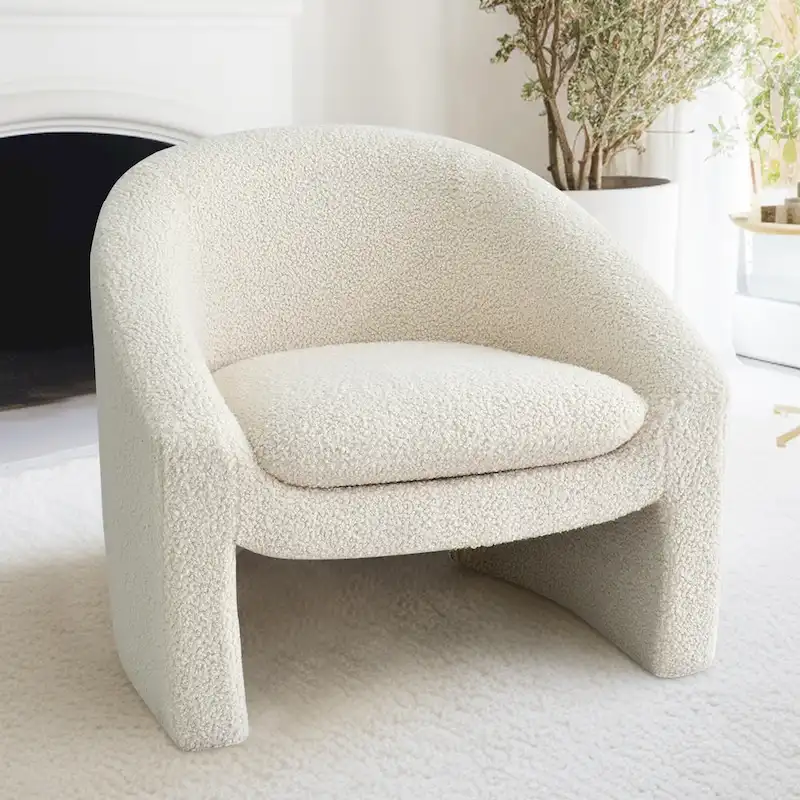 Upholstered Barrel Accent Chair