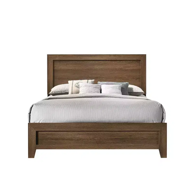 King Platform Bed Oak Finish