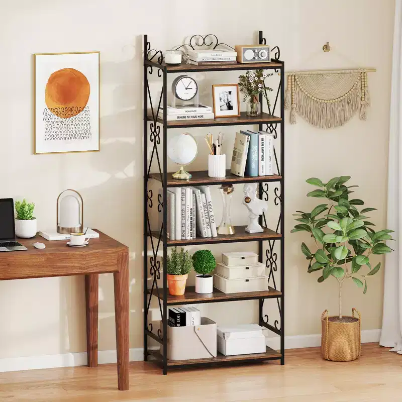 Costway 1/2 PCS 6-Tier Bookshelf 71.5 Industrial Tall Bookcase w/ Open Shelves for Study