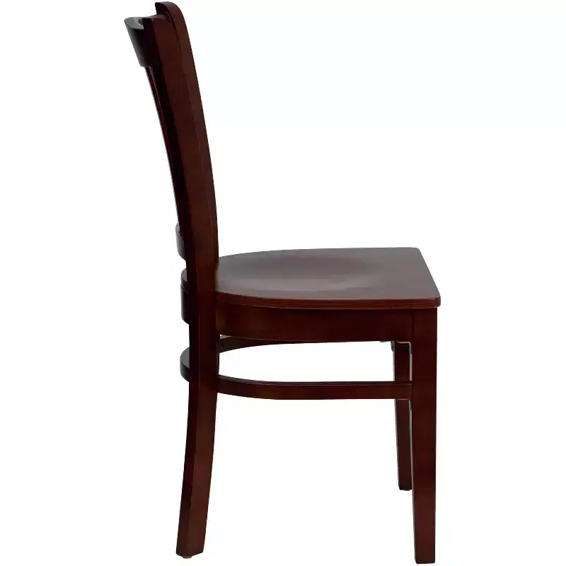 Vertical Slat Back Wooden Restaurant Chair
