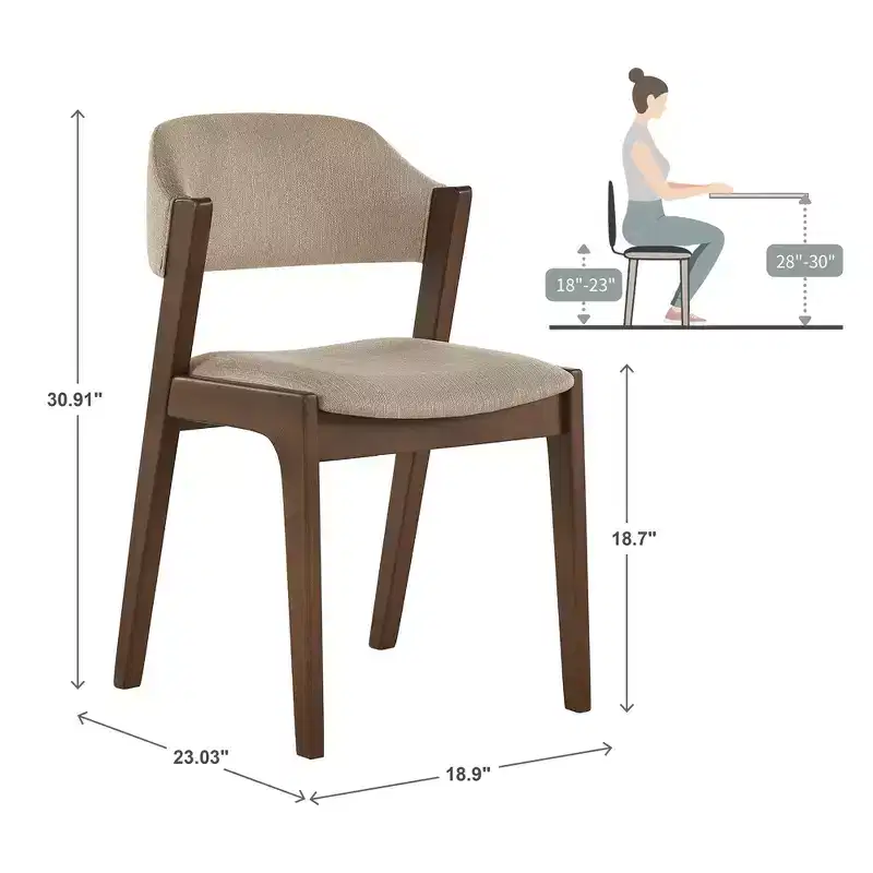 Abstergo Modern Scandinavian Wood Finish Dining Chair (Set of 2) - iNSPIREQ