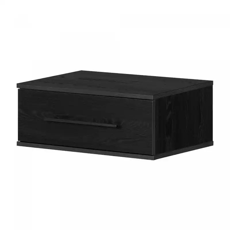 Floating Nightstand With 1 Drawer - Black Oak