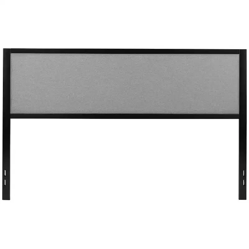 Emma and Oliver Metal Headboard - Fabric Upholstery Fits Standard Bed Frames