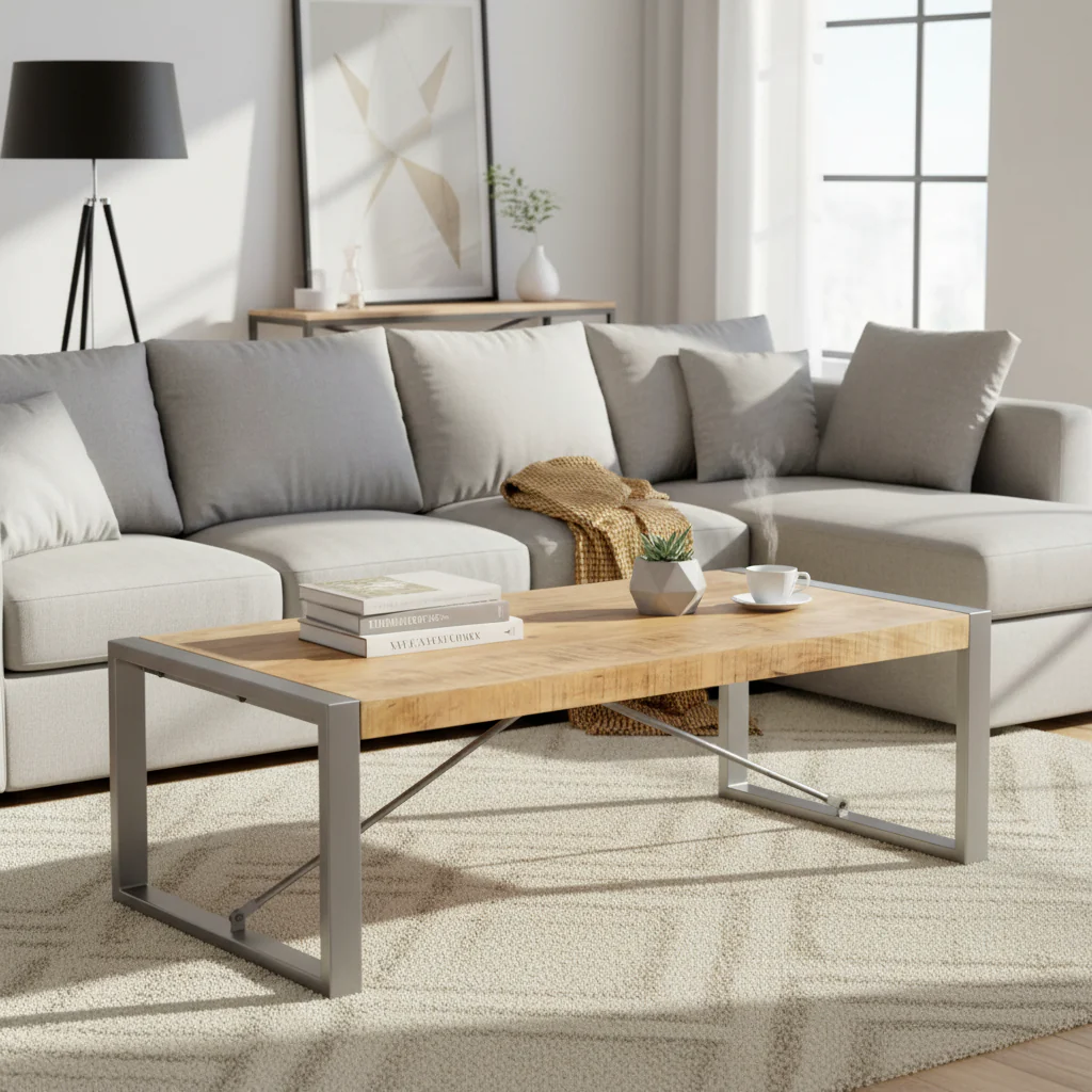 Coffee Table 47.2x23.6x15.7 Rough Mango Wood