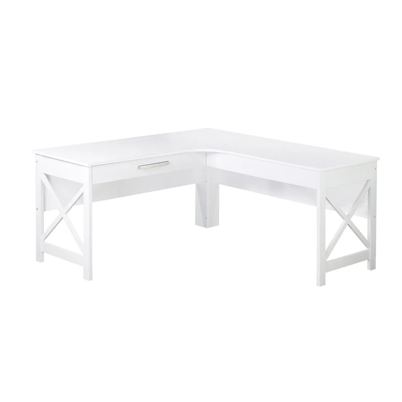 Alaska Modern Farmhouse L-Shaped Desk with Drawer