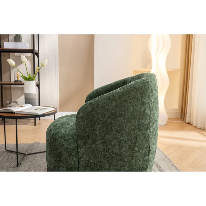 25.6 Swivel Barrel Chair with Black Coating