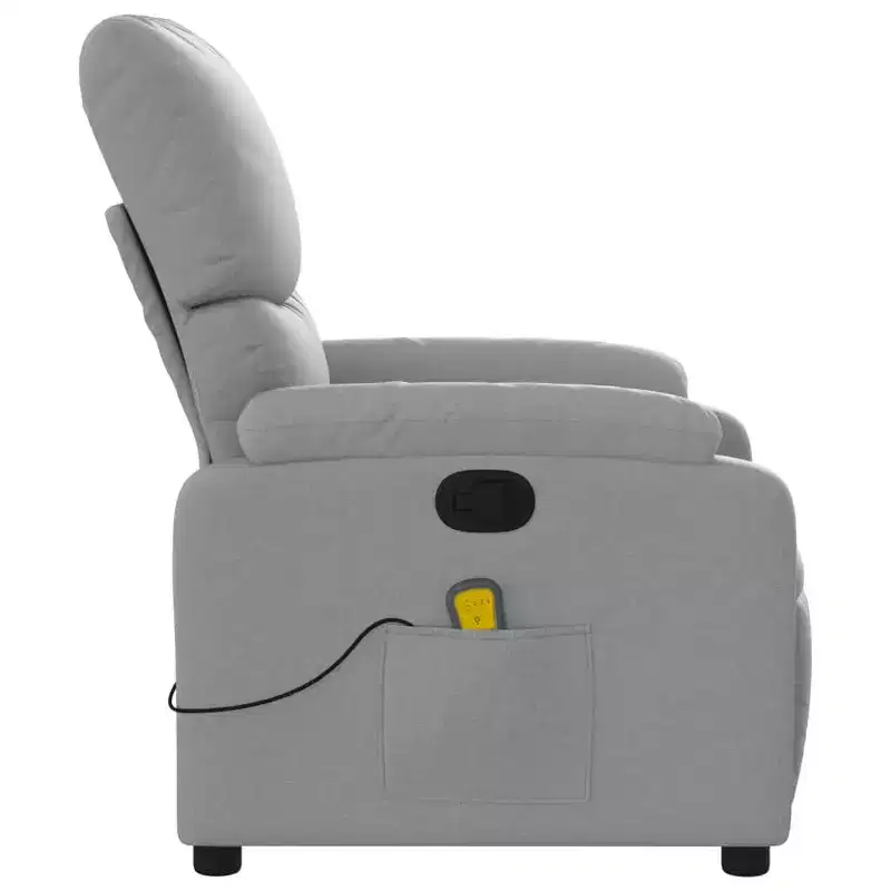 vidaXL Massage Recliner Chair Polyester, Metal, Plywood Single