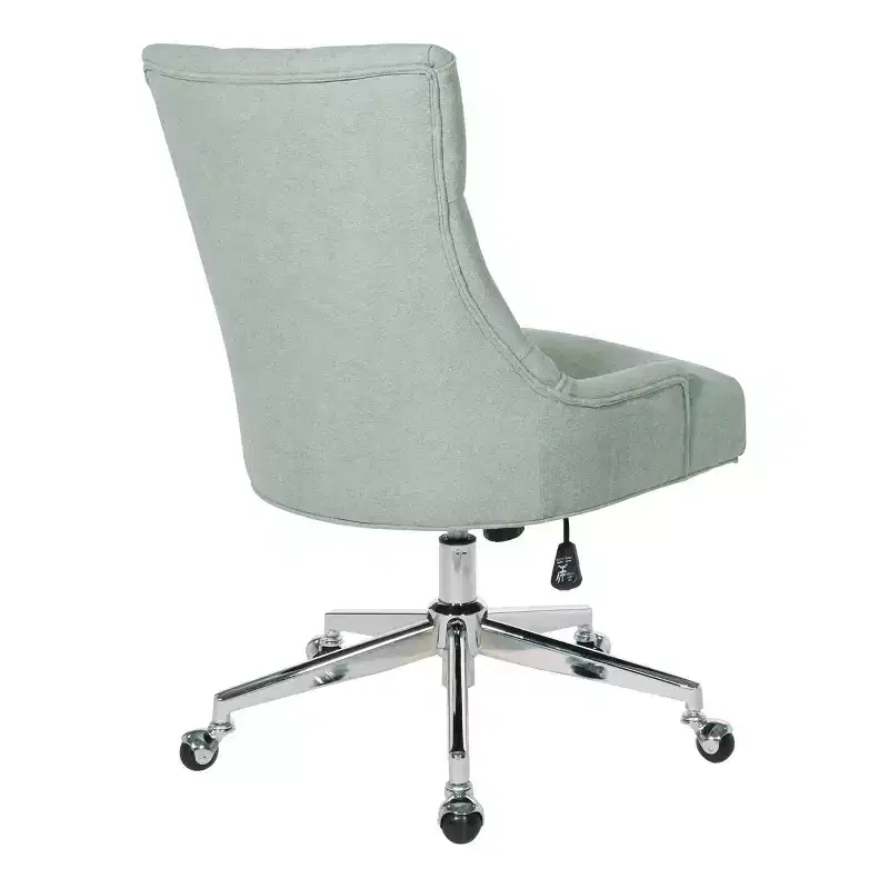 Black Tufted Armless Swivel Office Chair – Adjustable Height, Seats 1