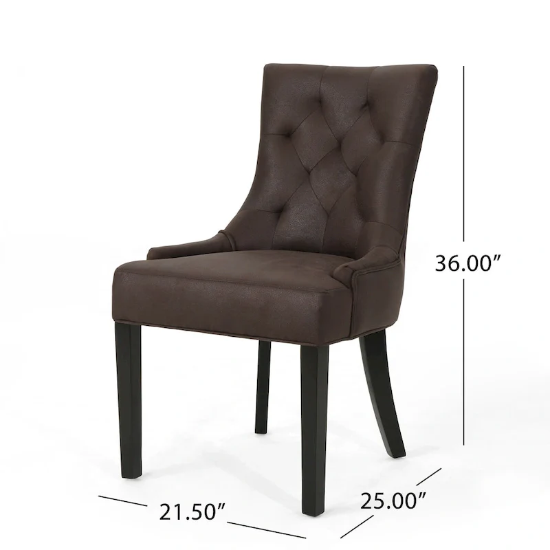 Hayden Traditional Microfiber Dining Chairs (Set of 2)