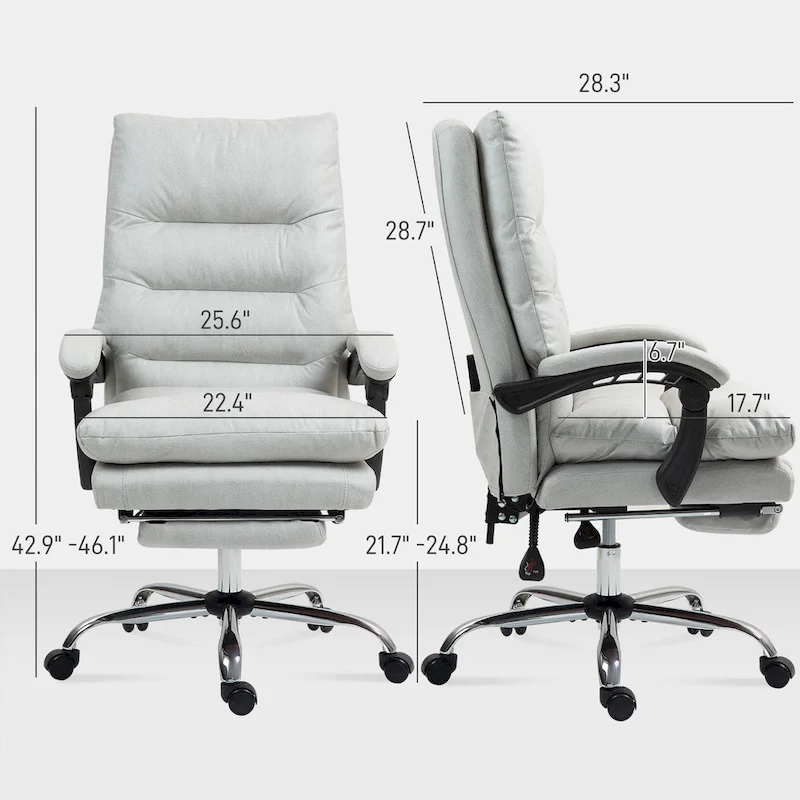 Vinsetto Microfibre Vibration Heated Reclining Massage Office Chair